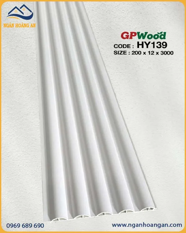 Tấm Ốp Lam Sóng Tròn GPWood HY139 Màu Trắng Tấm Ốp Lam Sóng Tròn GPWood HY139 Màu Trắng