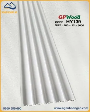 Tấm Ốp Lam Sóng Tròn GPWood HY139 Màu Trắng