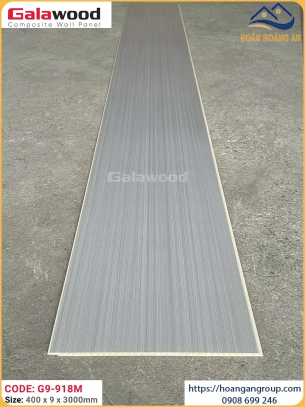  Tấm Nhựa Ốp Nano Galawood G9-918M Vân Gỗ Xám