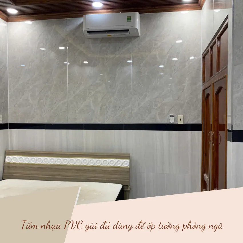 Tấm Nhựa PVC Giả Đá Dùng Để Ốp Tường Phòng Ngủ