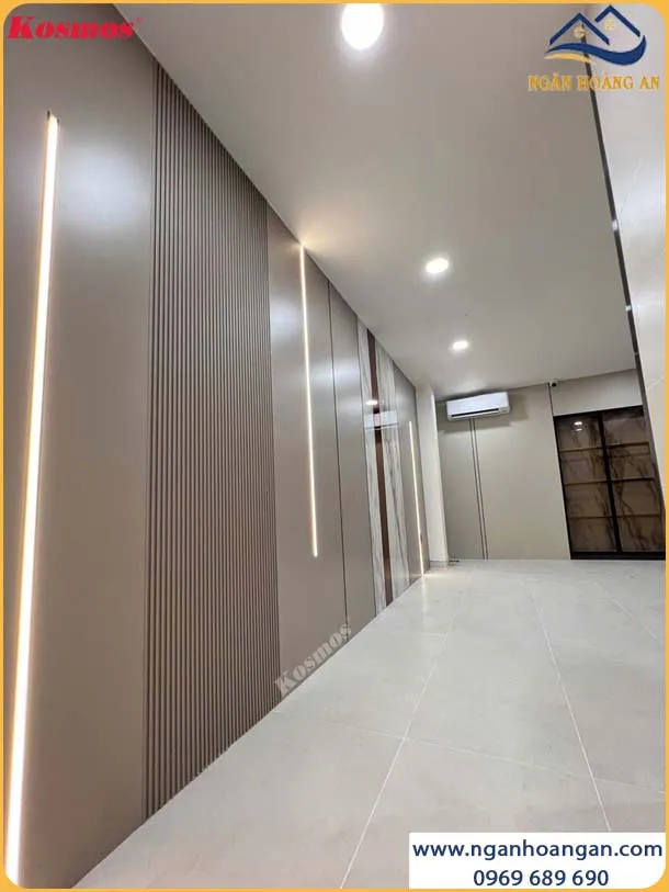 Tấm Ốp Đa Năng Sợi Than Tre Đơn Sắc Nâu Kosmos TT-817