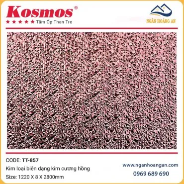 Tấm Ốp Than Tre Kosmos Kim Loại Biên Dạng Kim Cương Hồng TT-857