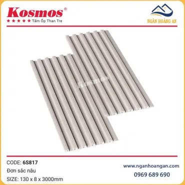 Ốp Trần Tấm Ốp Than Tre Lam Sóng Đơn Sắc Nâu Kosmos 6S817