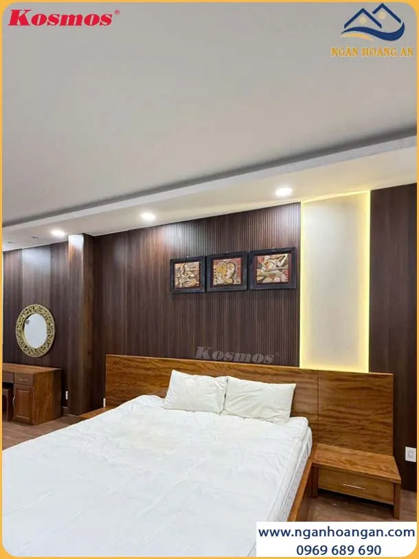 Tấm Ốp Than Tre Lam Sóng Kosmos 6S825 Vân Gỗ Nâu Walnut 