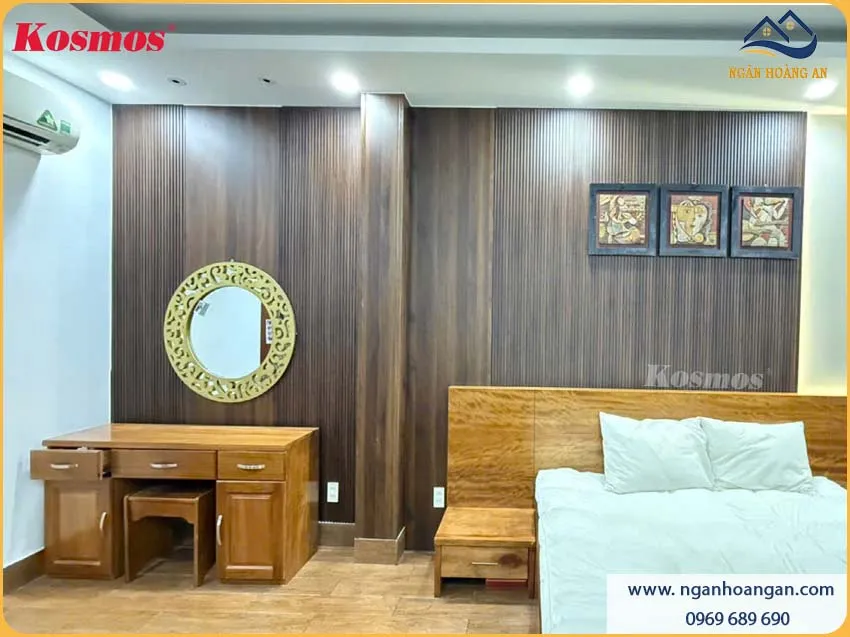Tấm Ốp Than Tre Lam Sóng Kosmos 6S825 Vân Gỗ Nâu Walnut 