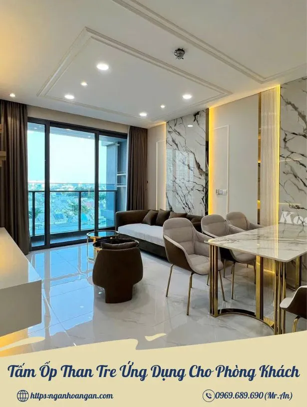Tấm Ốp Than Tre Ứng Dụng Cho Phòng Khách
