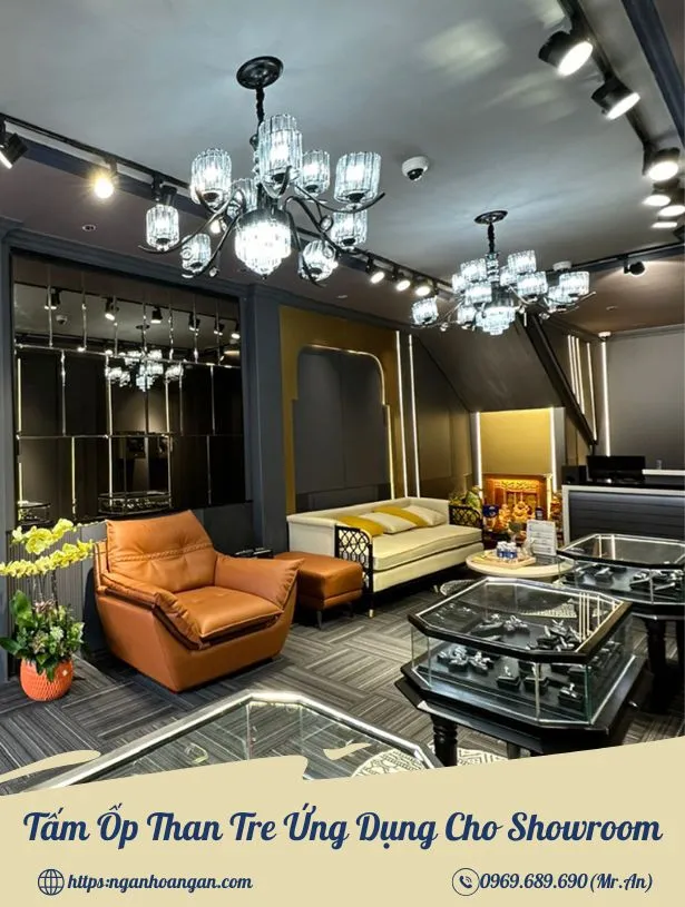 Tấm Ốp Than Tre Ứng Dụng Cho Showroom