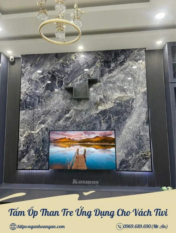 Tấm Ốp Than Tre Ứng Dụng Cho Vách Tivi
