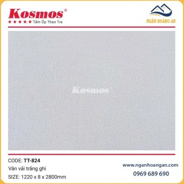 Ốp Tường Tấm Ốp Than Tre Vân Vải Trắng Ghi Kosmos TT-824