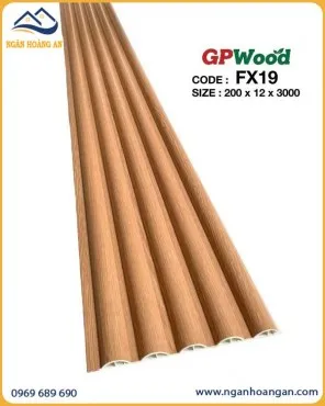 Tấm Ốp Trần Lam Sóng Tròn GPWood FX19 Vân Gỗ