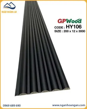 Tấm Ốp Trần Lam Sóng Tròn GPWood HY106 Màu Đen