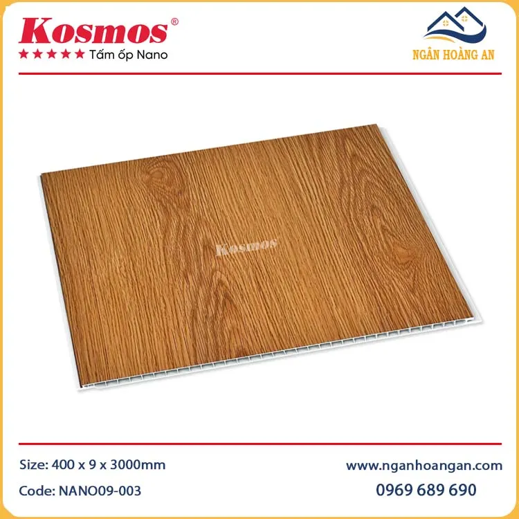 Tấm Nhựa Ốp Trần Nano Kosmos NANO9-003 Giả Gỗ