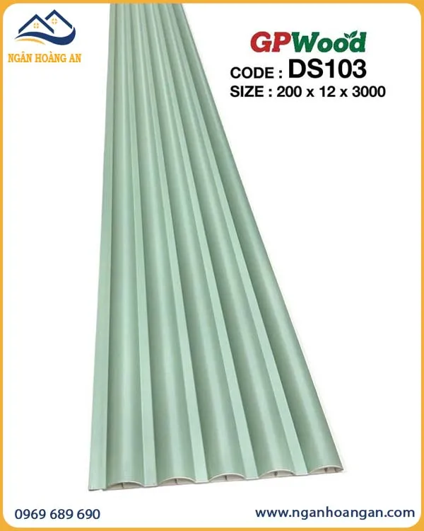 Tấm Ốp Tường Lam Sóng Tròn GPWood DS103 Màu Xanh