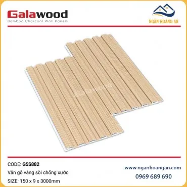 Tấm Ốp Lam Sóng Than Tre Galawood Vân Gỗ Vàng Sồi G5S882