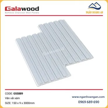 Tấm Ốp Tường Lam Sóng Than Tre Vân Vải Xám Galawood G5S889