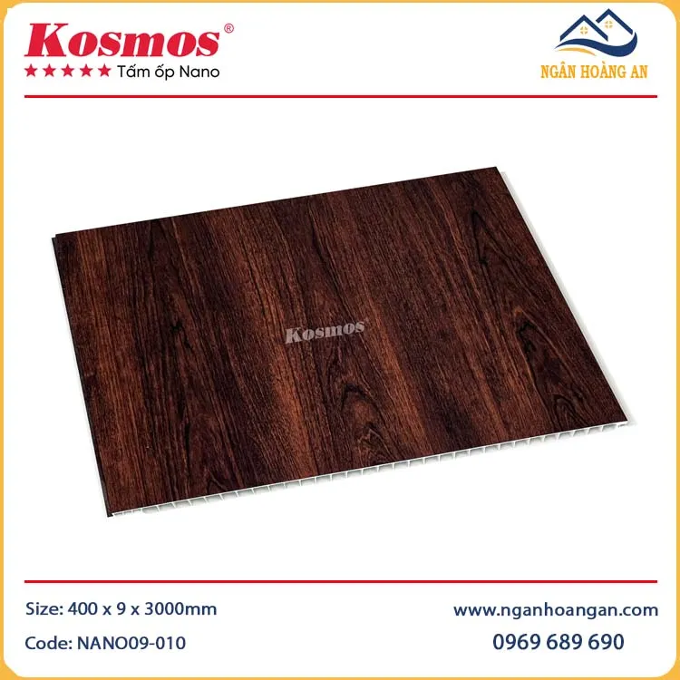 Tấm Nhựa Ốp Tường Nano Giả Gỗ Kosmos NANO9-010