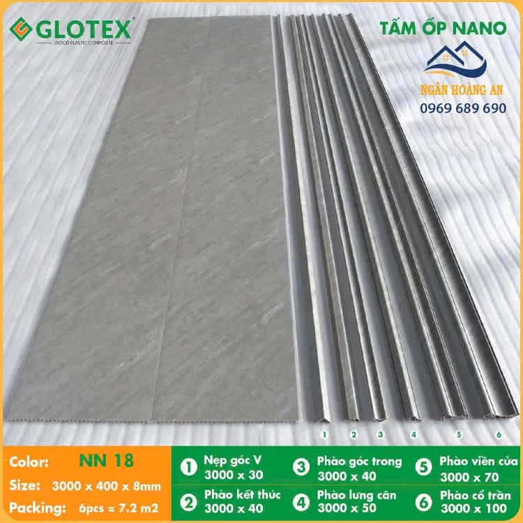Tấm Ốp Tường Nano Glotex Giả Bê Tông NN18 Tấm Ốp Tường Nano Glotex Giả Bê Tông NN18