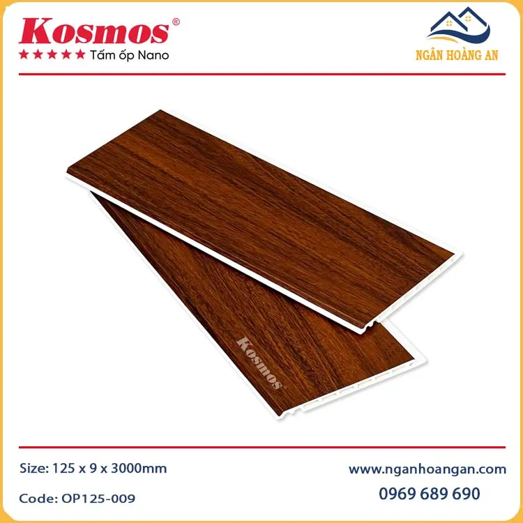 Tấm Ốp Nano Nhựa Giả Gỗ Kosmos OP125-009