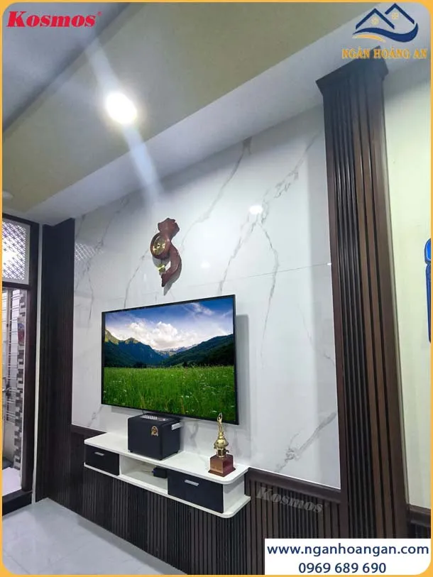 Tấm Ốp Than Tre Pandora Vân Đá Trắng Kosmos TT-830 Tấm Ốp Than Tre Pandora Vân Đá Trắng Kosmos TT-830