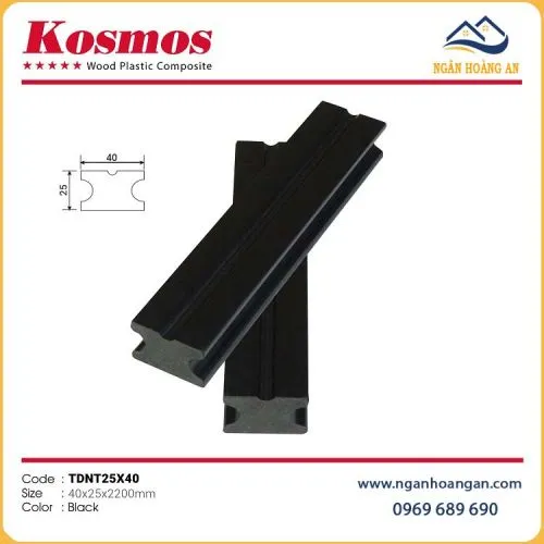 Xương Đà Nhựa Đặc Lắp Sàn Gỗ Ngoài Trời Kosmos TDNT40X30 Black
