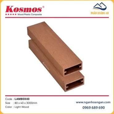 Thanh Lam Che Nắng Gỗ Nhựa Ngoài Trời Kosmos LAM80x40 Light Wood