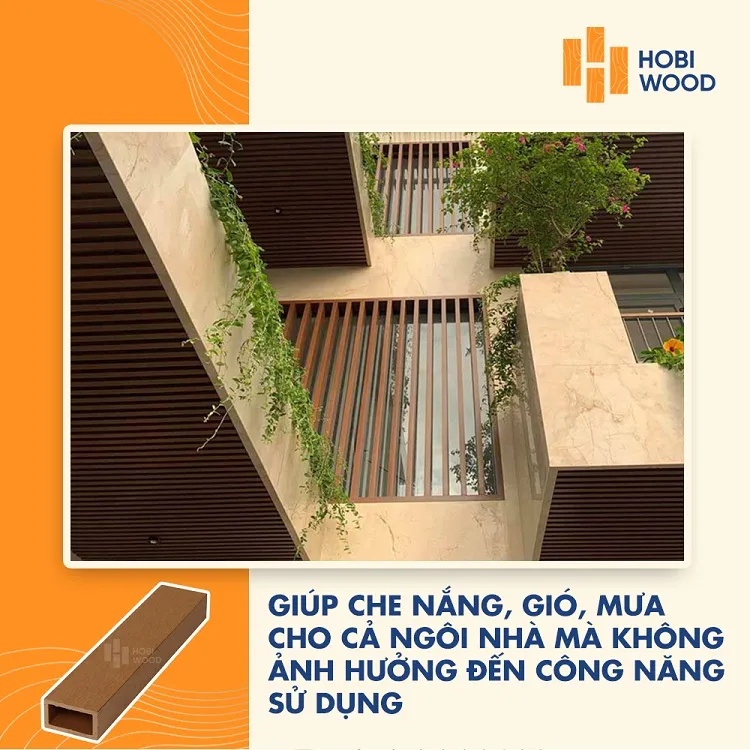 Thanh Lam Gỗ Nhựa Ngoài Trời Che Nắng Mặt Tiền Thanh Lam Gỗ Nhựa Ngoài Trời Che Nắng Mặt Tiền