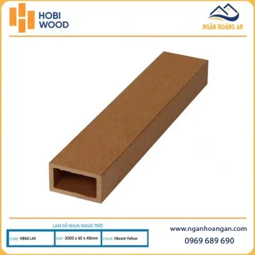 Thanh Lam Gỗ Nhựa Ngoài Trời Composite Hobiwood HB60L40 Vibrant Yellow