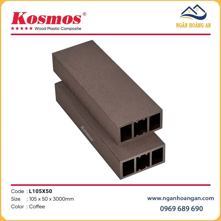 Thanh Lam Gỗ Nhựa Ngoài Trời Composite Kosmos L105x50 Coffee