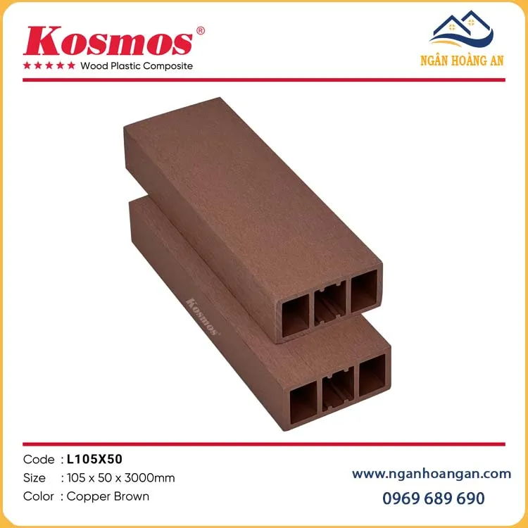 Thanh Lam Gỗ Nhựa Ngoài Trời Kosmos L105x50 Copper Brown