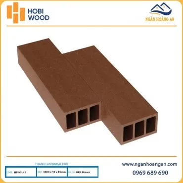 Thanh Lam Hộp Gỗ Nhựa Ngoài Trời Hobiwood HB90L45 Oka Brown