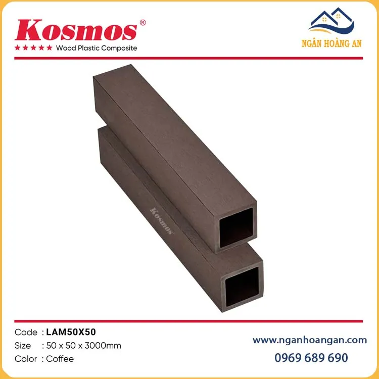 Thanh Lam Hộp Gỗ Nhựa Ngoài Trời Kosmos LAM50x50 Coffee