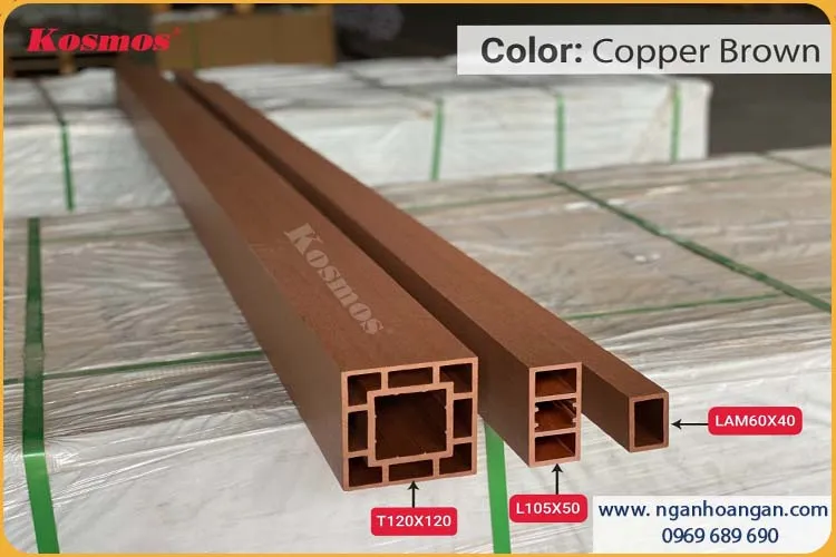 Thanh Lam Trụ Gỗ Nhựa Ngoài Trời Kosmos Màu Copper Brown