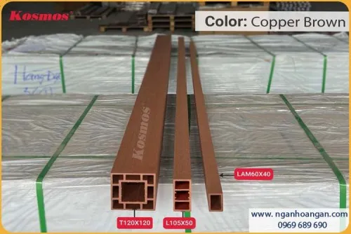 Thanh Lam Trụ Gỗ Nhựa Ngoài Trời Kosmos Màu Copper Brown