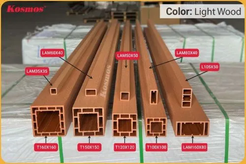 Thanh Lam Trụ Gỗ Nhựa Ngoài Trời Kosmos Màu Light Wood