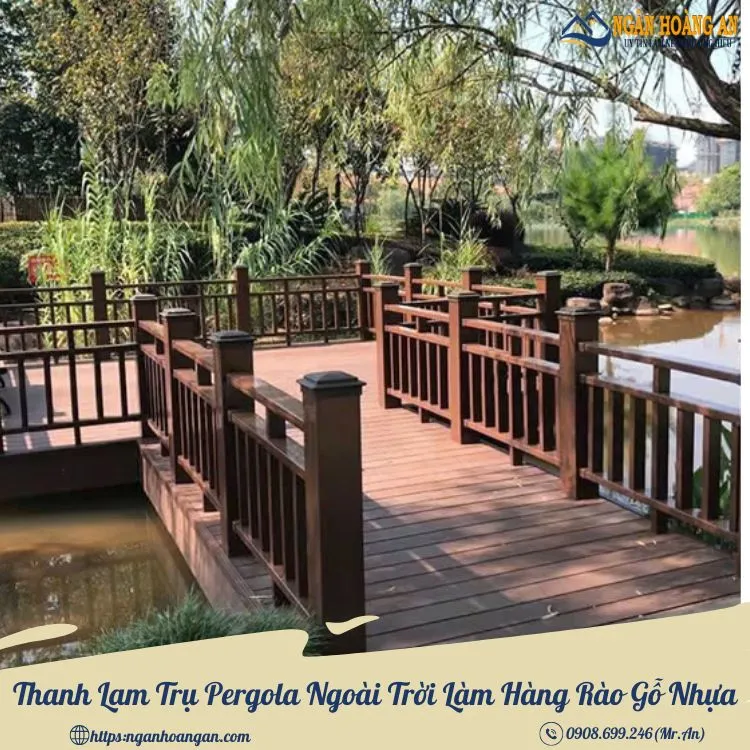 Thanh Lam trụ Pergola Ngoài Trời Làm Hàng Rào Gỗ Nhựa