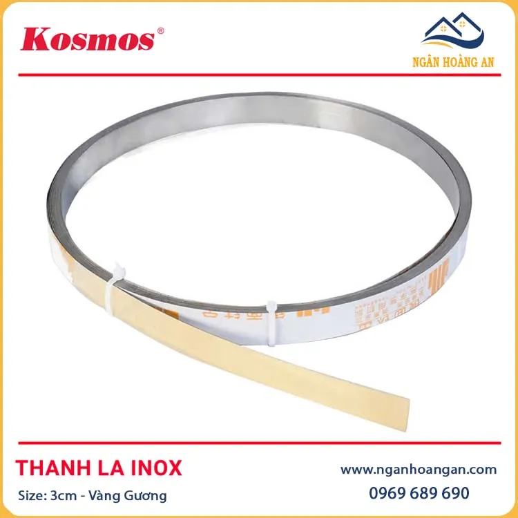 Thanh Nẹp La Inox 201 Màu Vàng Gương Kosmos 3cm Thanh Nẹp La Inox 201 Màu Vàng Gương Kosmos 3cm