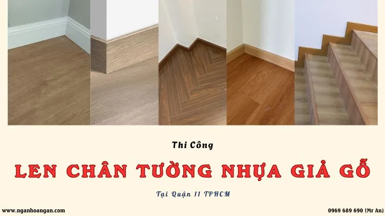 Thi Công Len Phào Chân Tường Nhựa Giả Gỗ 