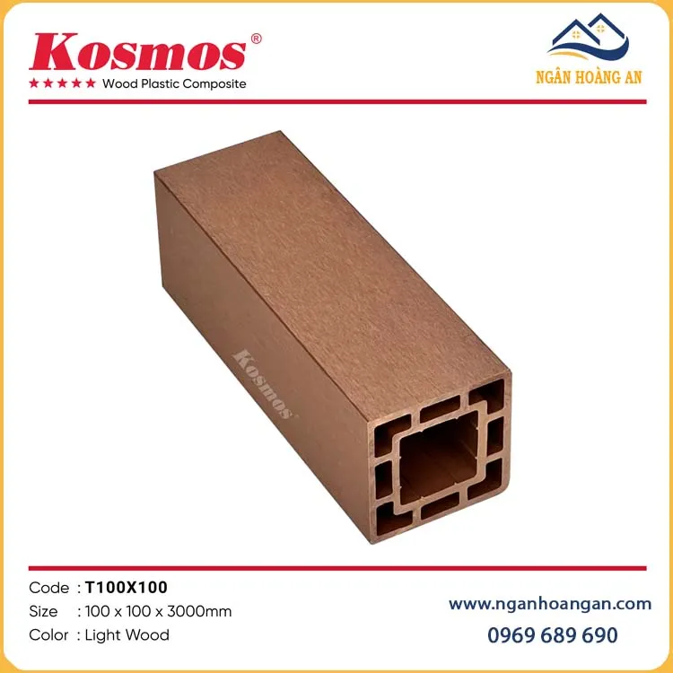 Trụ Pergola Giàn Hoa Gỗ Nhựa Ngoài Trời Kosmos T100x100 Light Wood Trụ Pergola Giàn Hoa Gỗ Nhựa Ngoài Trời Kosmos T100x100 Light Wood