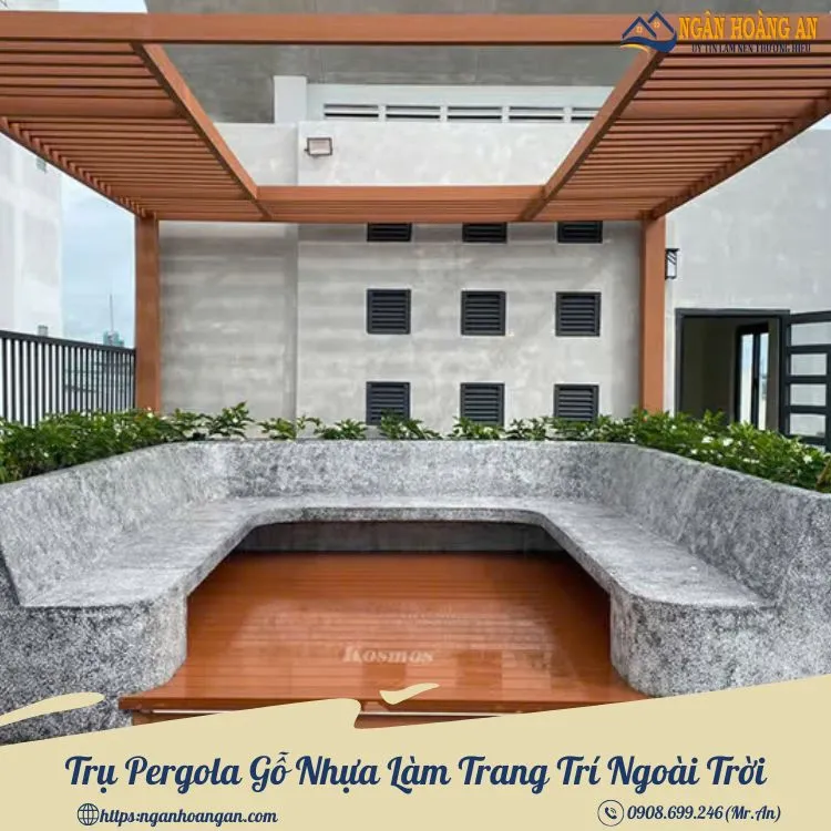 Trụ Pergola Gỗ Nhựa Làm Trang Trí Ngoài Trời Trụ Pergola Gỗ Nhựa Làm Trang Trí Ngoài Trời