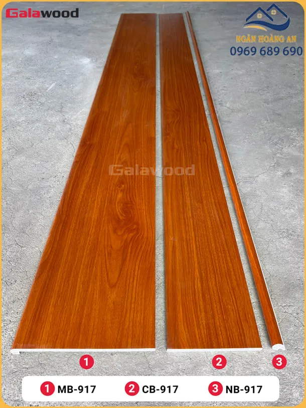 Bậc Cầu Thang Nhựa PVC Giả Vân Gỗ Galawood MB917, CB917, NB917