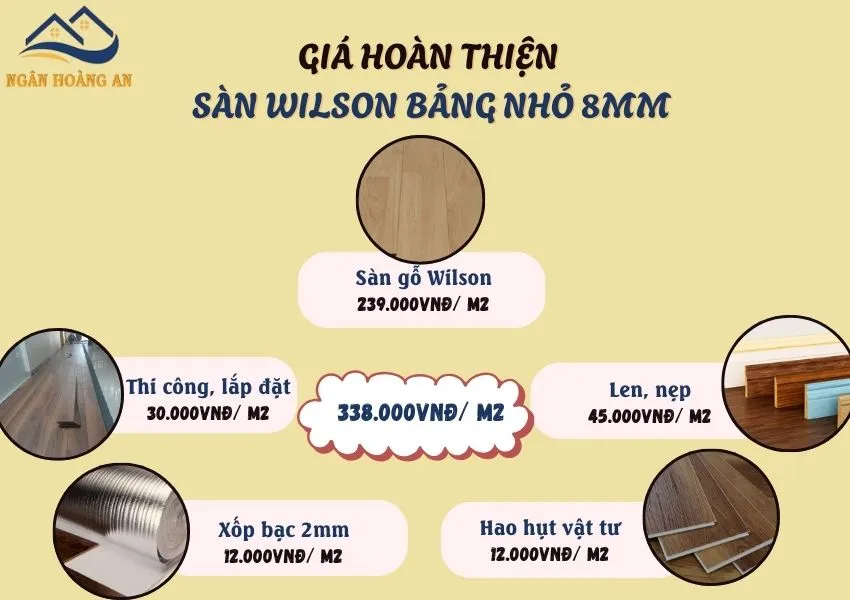 Bảng Giá Hoàn Thiện Của Sàn Gỗ Công Nghiệp Wilson Bảng Nhỏ 8MM Bảng Giá Hoàn Thiện Của Sàn Gỗ Công Nghiệp Wilson Bảng Nhỏ 8MM