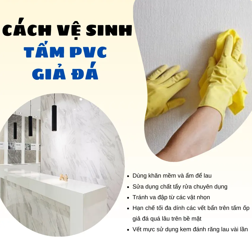 Cách Vệ Sinh Tấm Nhựa PVC Giả Đá