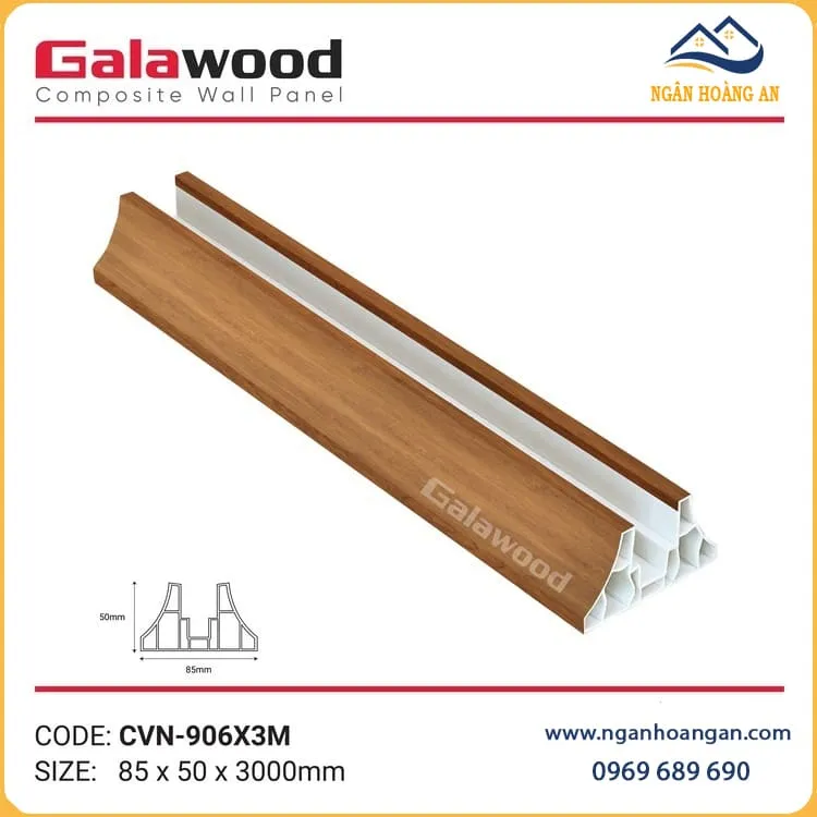 Chân Đế Vách Ngăn 2 Mặt Nhựa Giả Gỗ Galawood CVN-906X3M