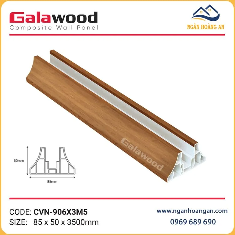 Chân Đế Vách Ngăn Phòng Khách Nhựa Giả Gỗ Galawood CVN-906X3M5