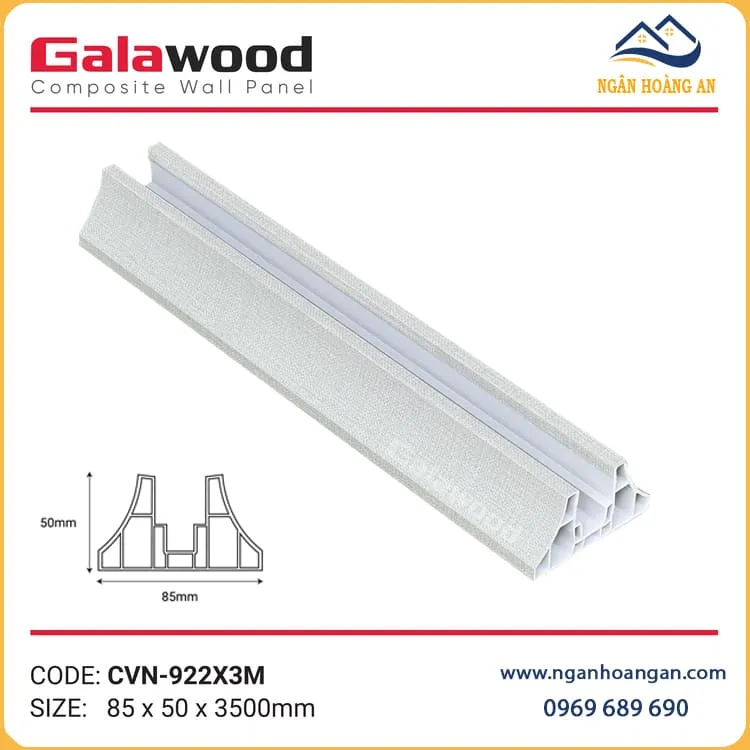 Chân Đế Vách Ngăn 2 Mặt Nhựa Giả Gỗ Galawood CVN-922X3M