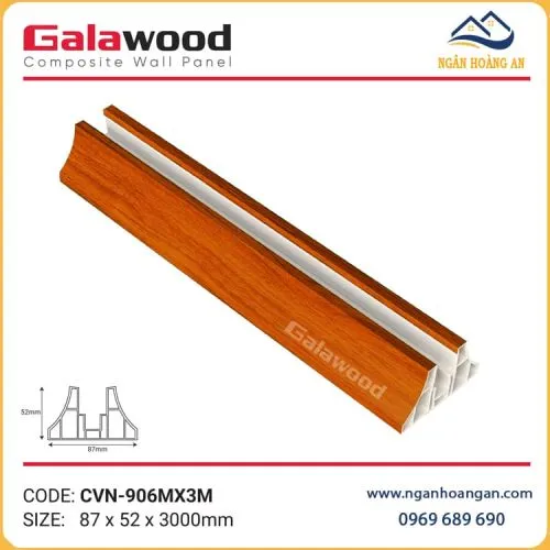 Chân Đế Vách Ngăn Galawood CVN-906MX3M Vân Gỗ Đỏ Cam