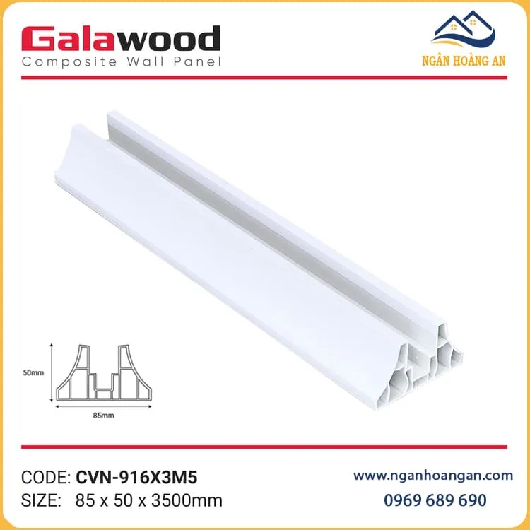 Chân Đế Vách Ngăn Phòng Nhựa PVC Trắng Trơn Galawood CVN-916X3M5