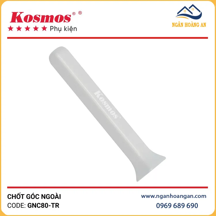 Chốt Góc Ngoài Nẹp Chân Tường Nhôm Kosmos GNC80-TR Trắng