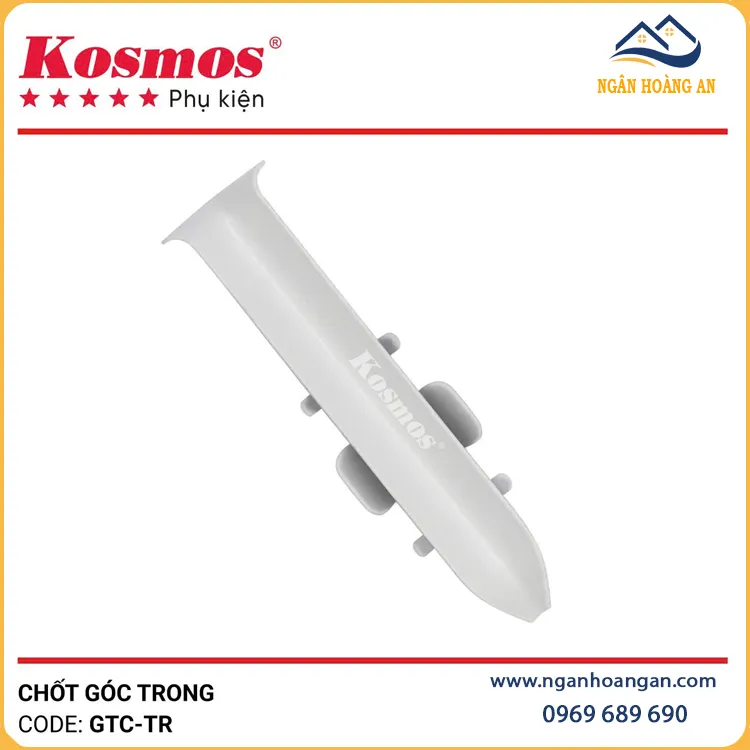 Chốt Góc Trong Nhôm Ốp Chân Tường Kosmos GTC-TR Màu Trắng