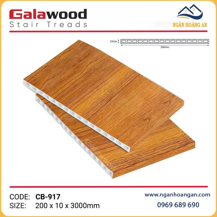 Cổ Bậc Cầu Thang Nhựa Giả Vân Gỗ Galawood CB-917